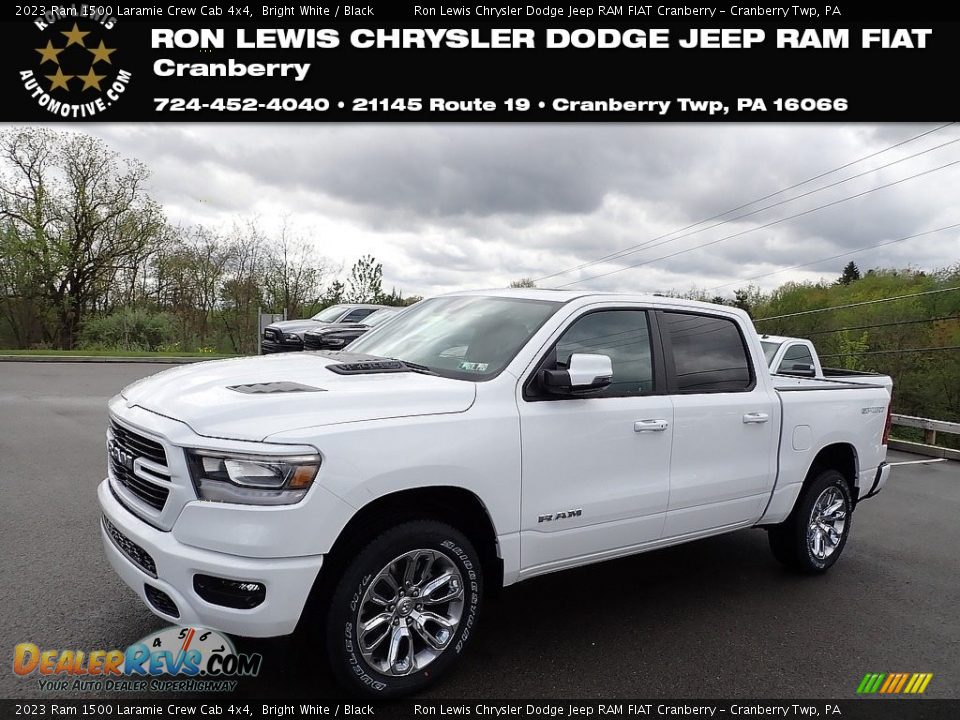 2023 Ram 1500 Laramie Crew Cab 4x4 Bright White / Black Photo #1