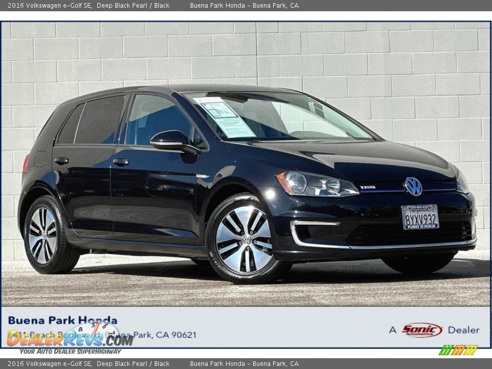 2016 Volkswagen e-Golf SE Deep Black Pearl / Black Photo #1