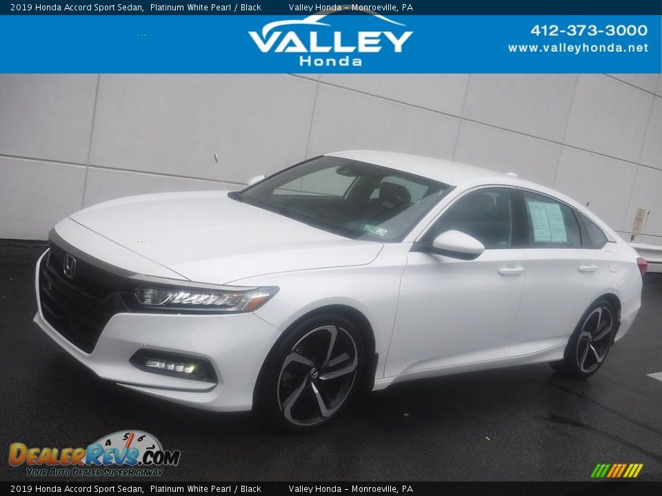 2019 Honda Accord Sport Sedan Platinum White Pearl / Black Photo #1