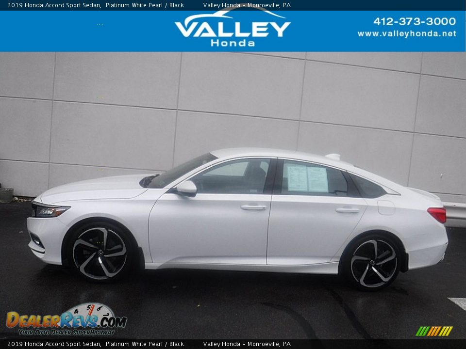 2019 Honda Accord Sport Sedan Platinum White Pearl / Black Photo #2