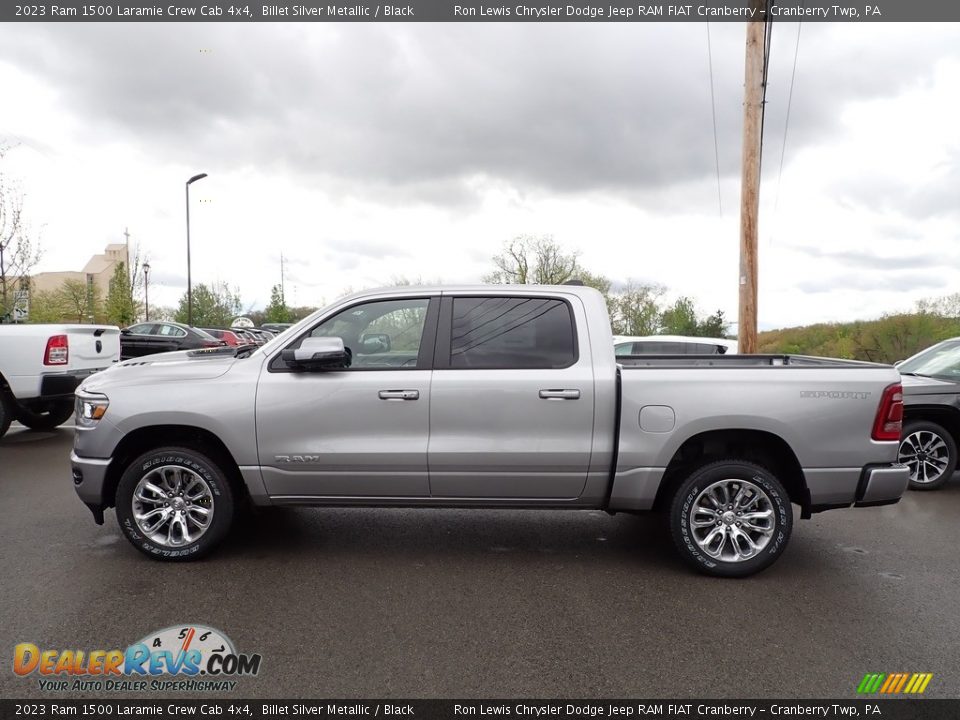 2023 Ram 1500 Laramie Crew Cab 4x4 Billet Silver Metallic / Black Photo #2