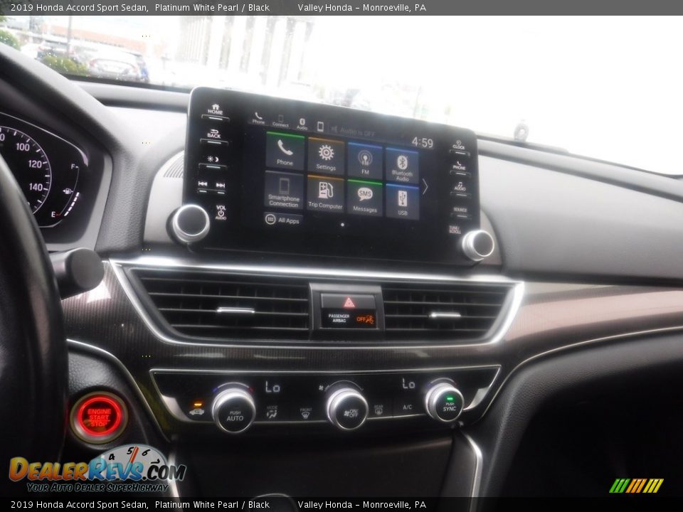2019 Honda Accord Sport Sedan Platinum White Pearl / Black Photo #16