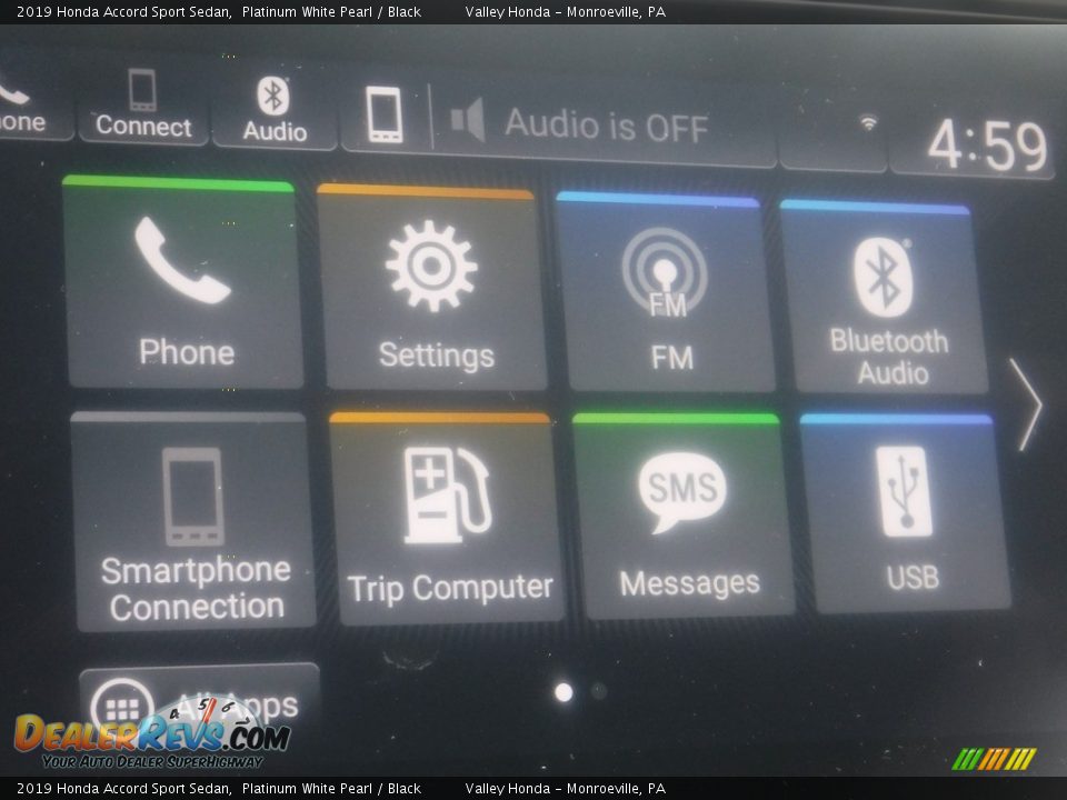 2019 Honda Accord Sport Sedan Platinum White Pearl / Black Photo #18