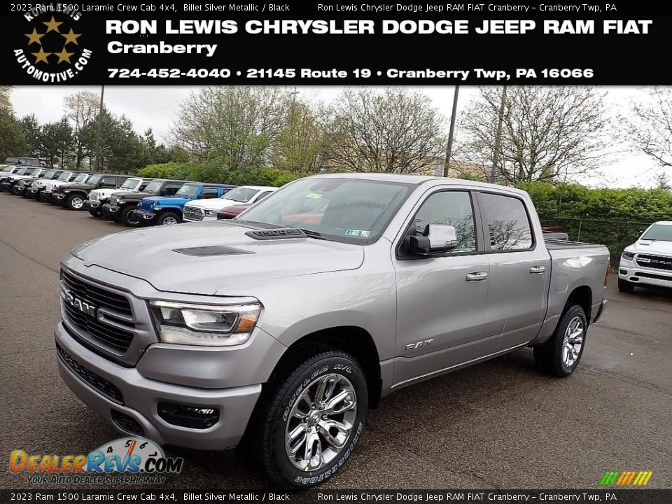 2023 Ram 1500 Laramie Crew Cab 4x4 Billet Silver Metallic / Black Photo #1