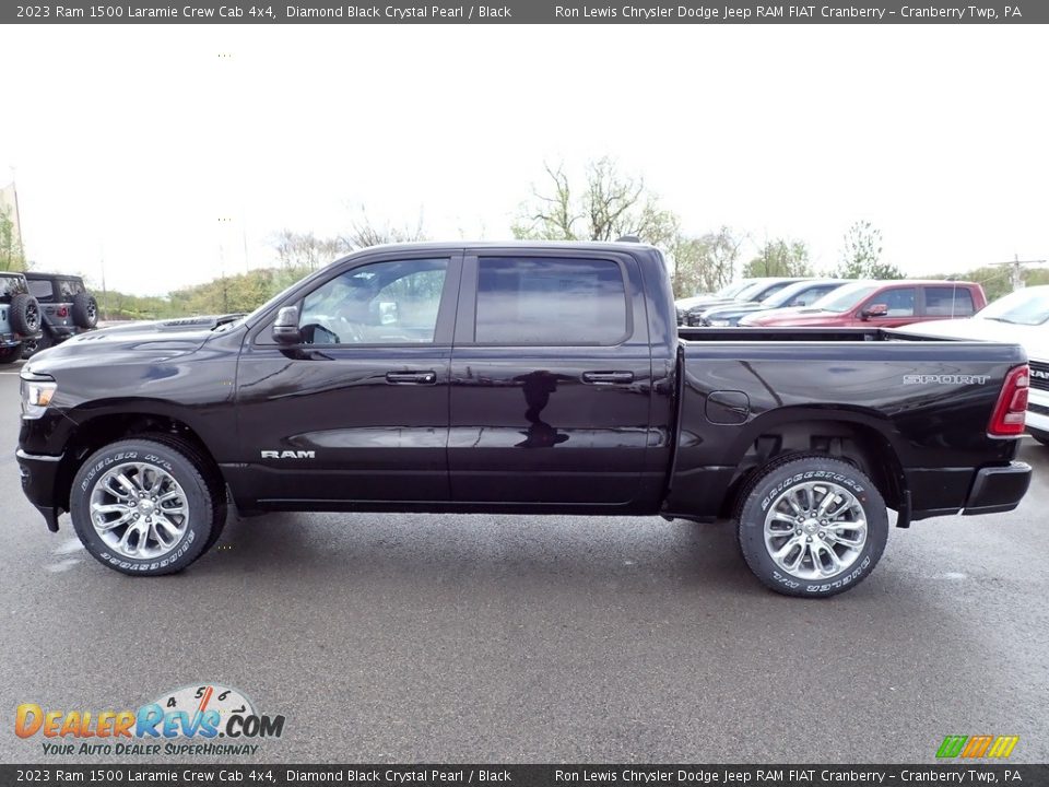 2023 Ram 1500 Laramie Crew Cab 4x4 Diamond Black Crystal Pearl / Black Photo #2