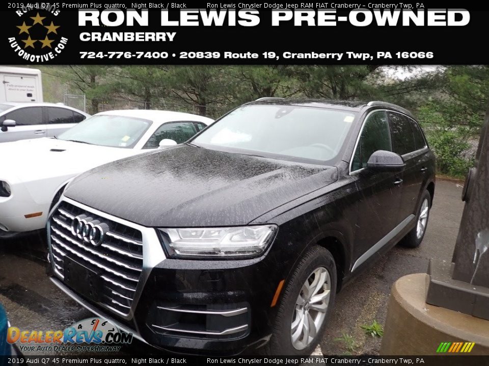 2019 Audi Q7 45 Premium Plus quattro Night Black / Black Photo #1