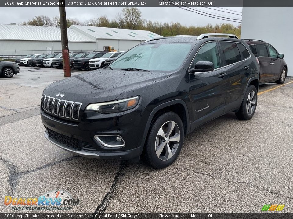 2020 Jeep Cherokee Limited 4x4 Diamond Black Crystal Pearl / Ski Gray/Black Photo #7