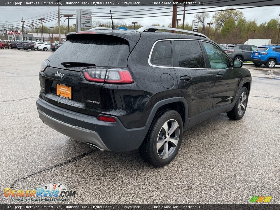 2020 Jeep Cherokee Limited 4x4 Diamond Black Crystal Pearl / Ski Gray/Black Photo #8