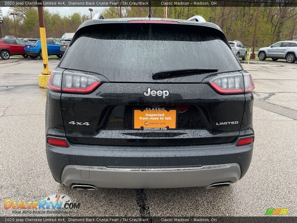 2020 Jeep Cherokee Limited 4x4 Diamond Black Crystal Pearl / Ski Gray/Black Photo #11