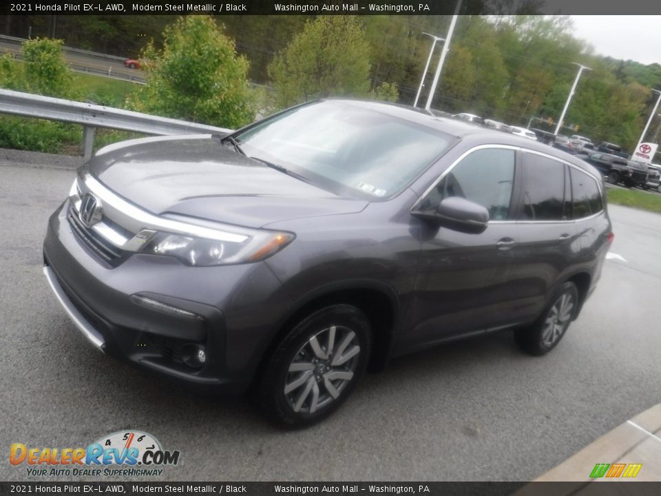 2021 Honda Pilot EX-L AWD Modern Steel Metallic / Black Photo #13