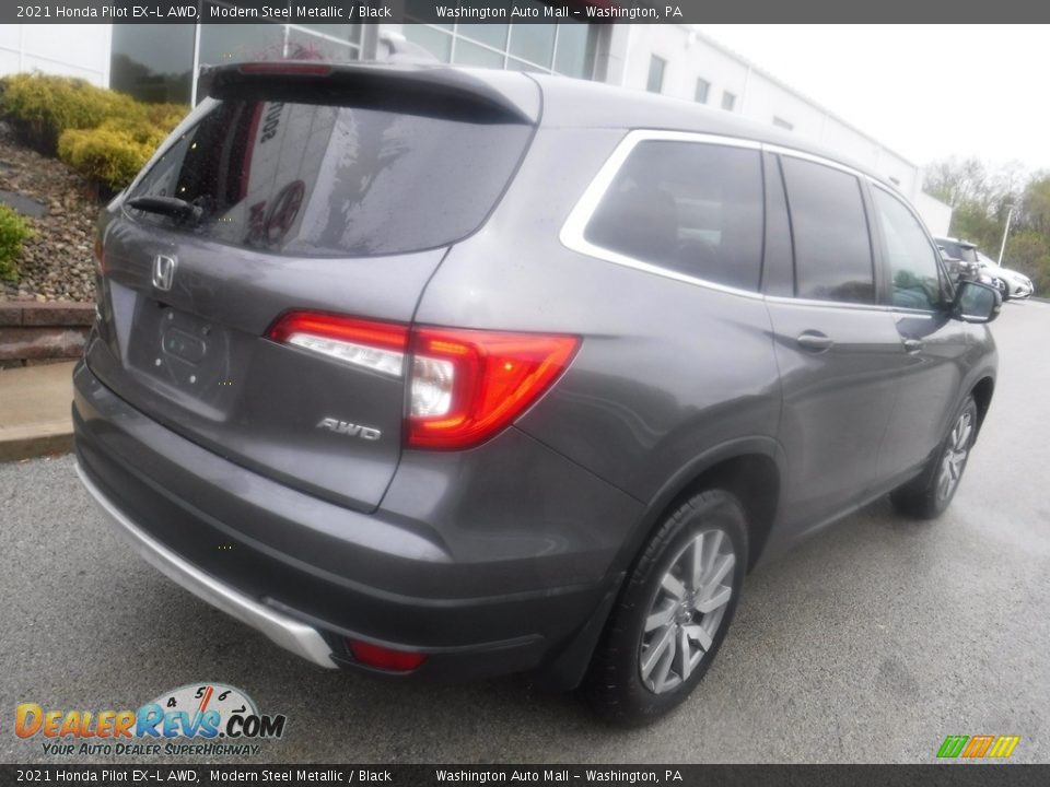 2021 Honda Pilot EX-L AWD Modern Steel Metallic / Black Photo #17