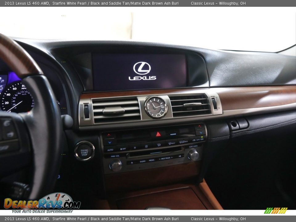 2013 Lexus LS 460 AWD Starfire White Pearl / Black and Saddle Tan/Matte Dark Brown Ash Burl Photo #9