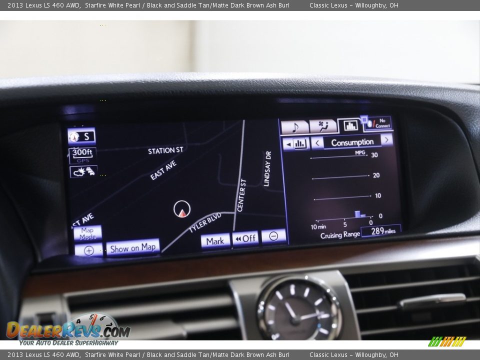 2013 Lexus LS 460 AWD Starfire White Pearl / Black and Saddle Tan/Matte Dark Brown Ash Burl Photo #12