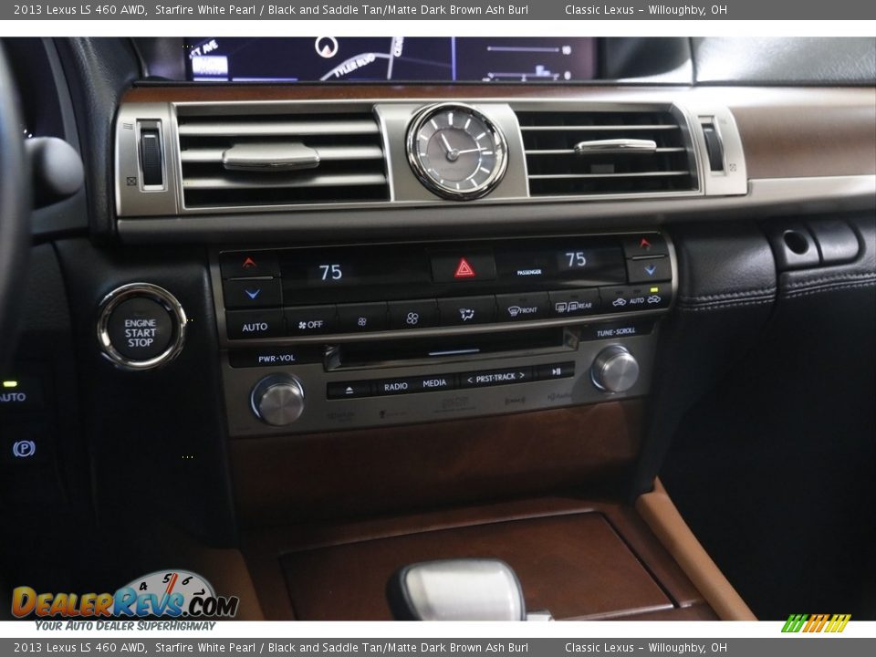 2013 Lexus LS 460 AWD Starfire White Pearl / Black and Saddle Tan/Matte Dark Brown Ash Burl Photo #14