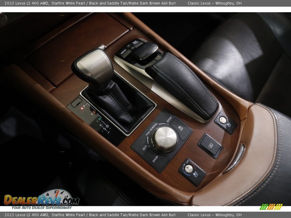 2013 Lexus LS 460 AWD Starfire White Pearl / Black and Saddle Tan/Matte Dark Brown Ash Burl Photo #15