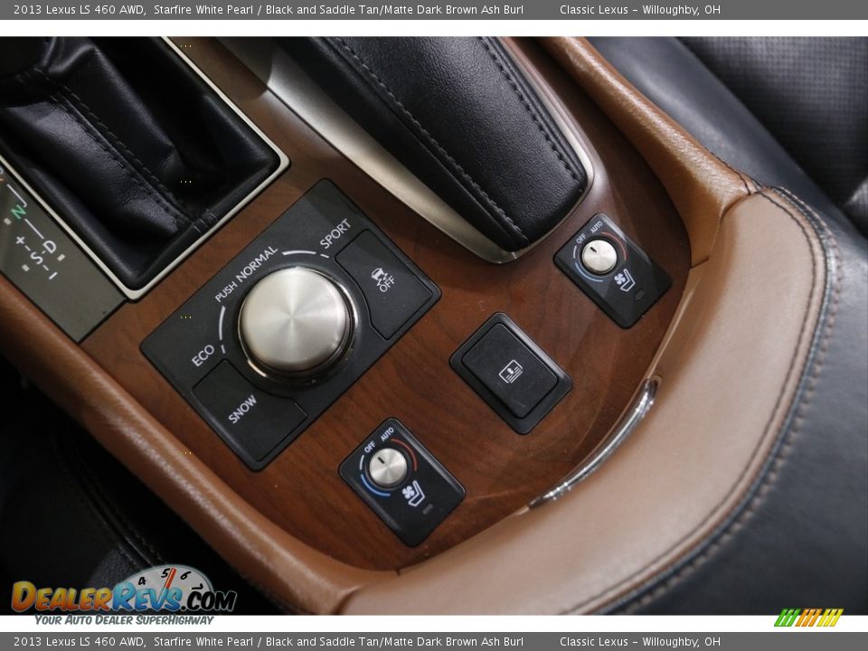 2013 Lexus LS 460 AWD Starfire White Pearl / Black and Saddle Tan/Matte Dark Brown Ash Burl Photo #16