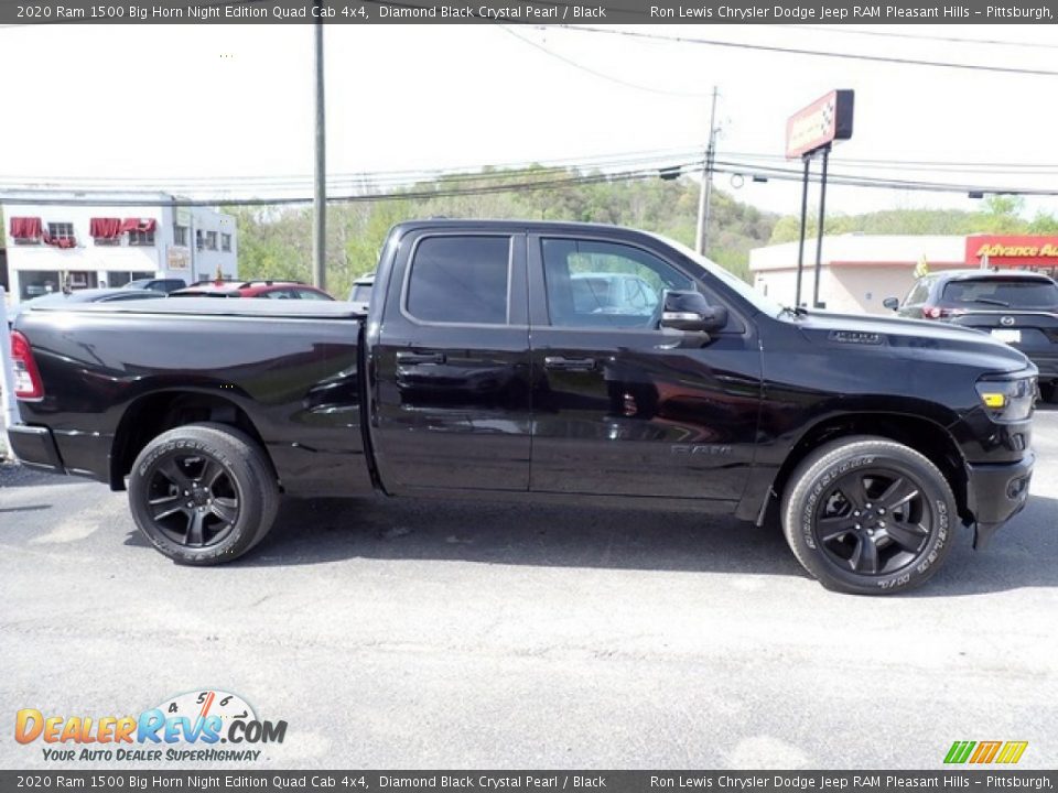 2020 Ram 1500 Big Horn Night Edition Quad Cab 4x4 Diamond Black Crystal Pearl / Black Photo #7