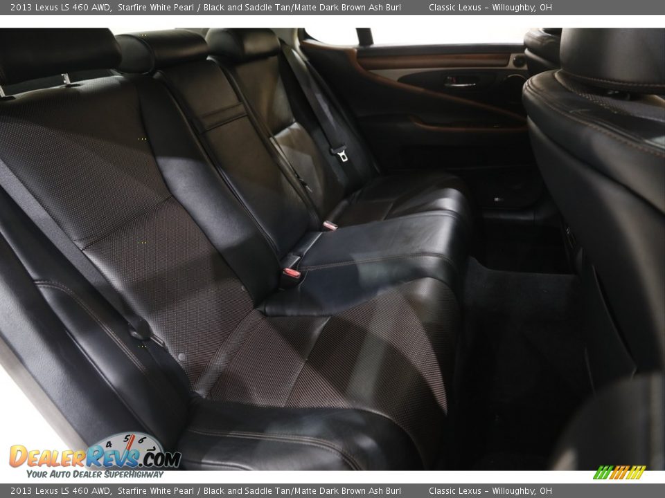 2013 Lexus LS 460 AWD Starfire White Pearl / Black and Saddle Tan/Matte Dark Brown Ash Burl Photo #19