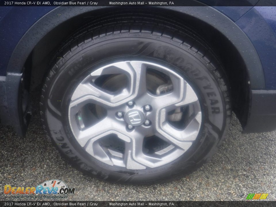 2017 Honda CR-V EX AWD Obsidian Blue Pearl / Gray Photo #4