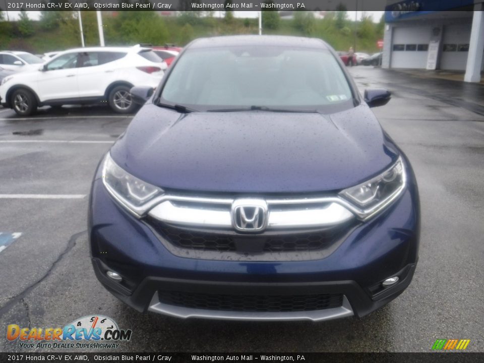 2017 Honda CR-V EX AWD Obsidian Blue Pearl / Gray Photo #5