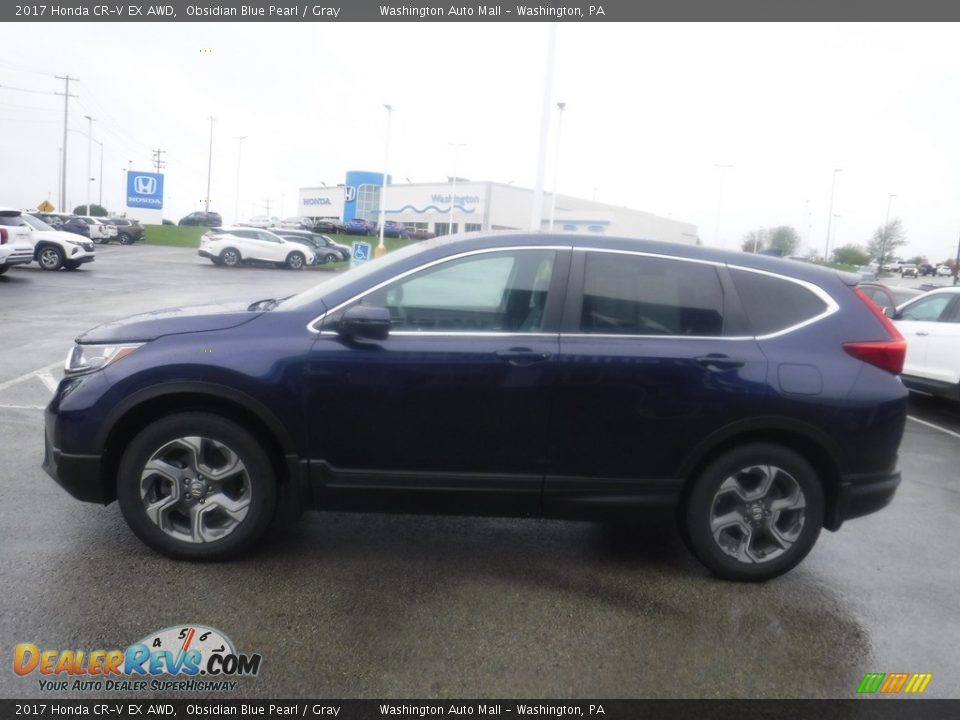 2017 Honda CR-V EX AWD Obsidian Blue Pearl / Gray Photo #7