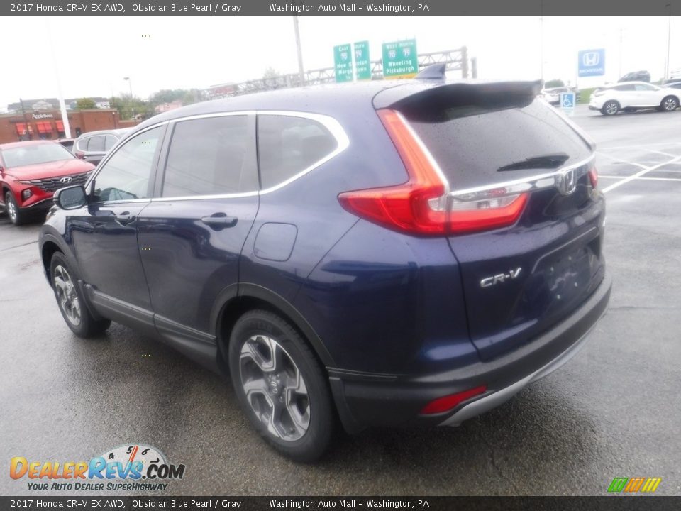 2017 Honda CR-V EX AWD Obsidian Blue Pearl / Gray Photo #8