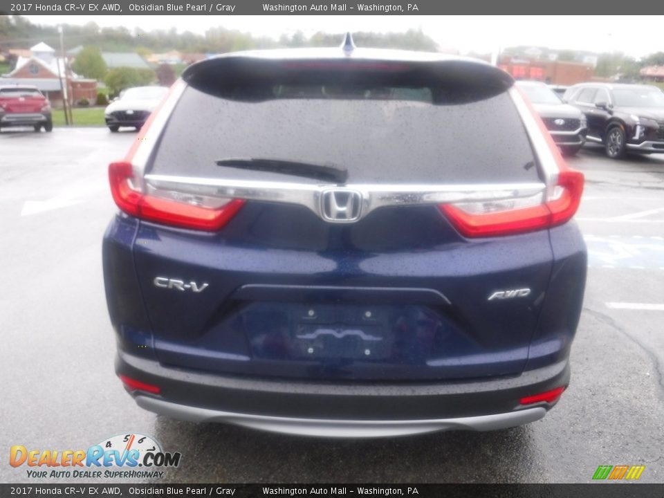 2017 Honda CR-V EX AWD Obsidian Blue Pearl / Gray Photo #9