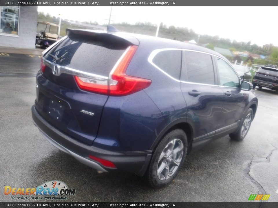 2017 Honda CR-V EX AWD Obsidian Blue Pearl / Gray Photo #10