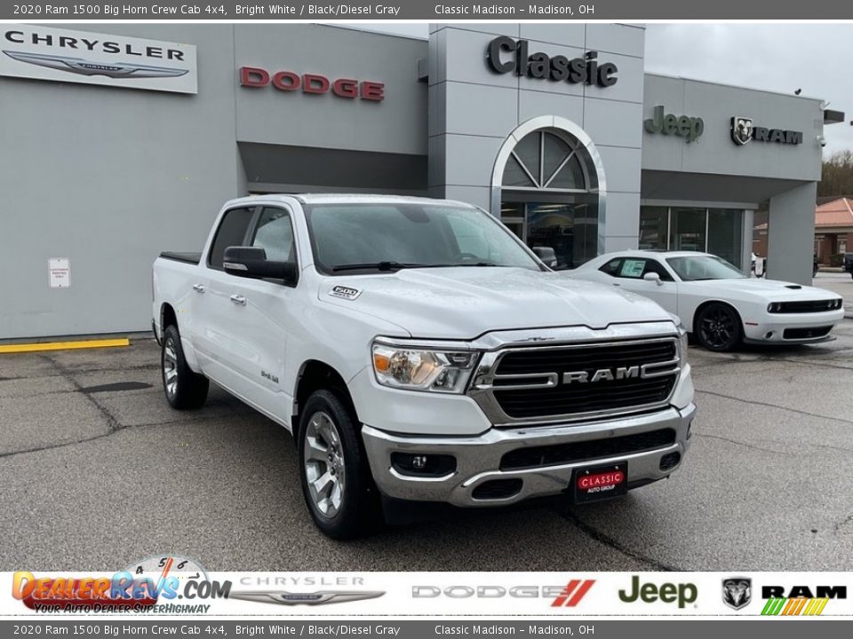 2020 Ram 1500 Big Horn Crew Cab 4x4 Bright White / Black/Diesel Gray Photo #1