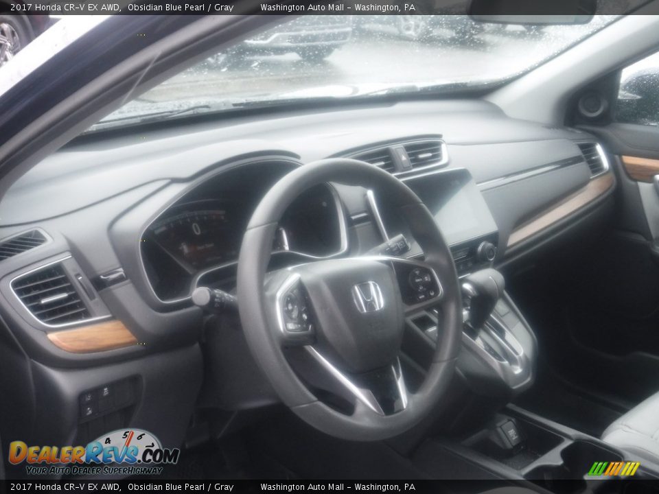2017 Honda CR-V EX AWD Obsidian Blue Pearl / Gray Photo #13