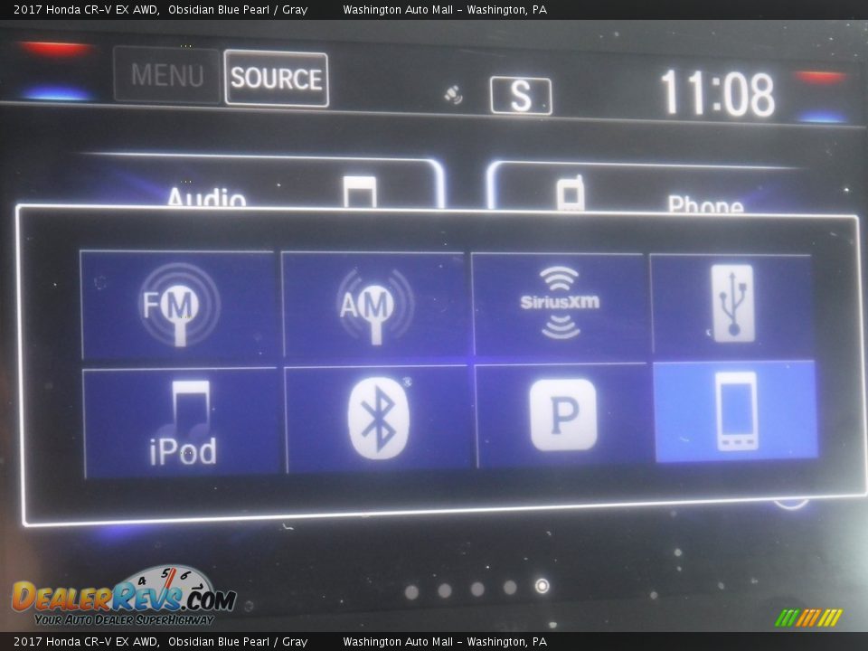 2017 Honda CR-V EX AWD Obsidian Blue Pearl / Gray Photo #22
