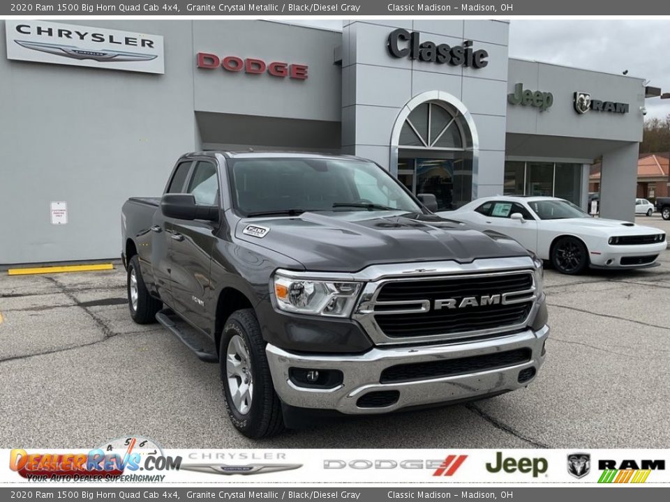 2020 Ram 1500 Big Horn Quad Cab 4x4 Granite Crystal Metallic / Black/Diesel Gray Photo #1