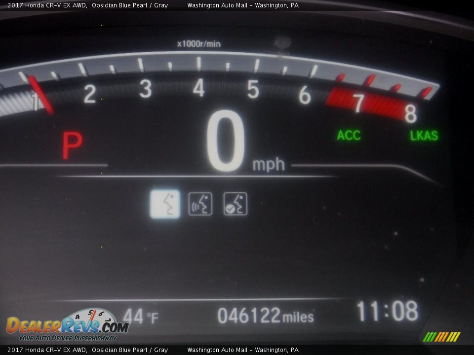 2017 Honda CR-V EX AWD Obsidian Blue Pearl / Gray Photo #35