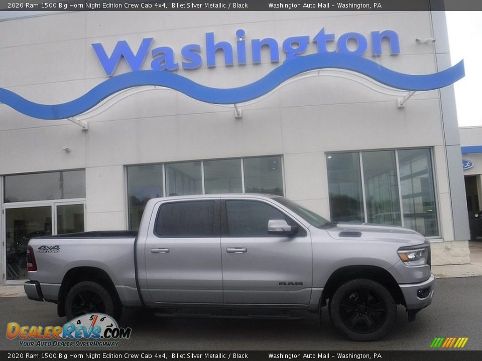 2020 Ram 1500 Big Horn Night Edition Crew Cab 4x4 Billet Silver Metallic / Black Photo #2