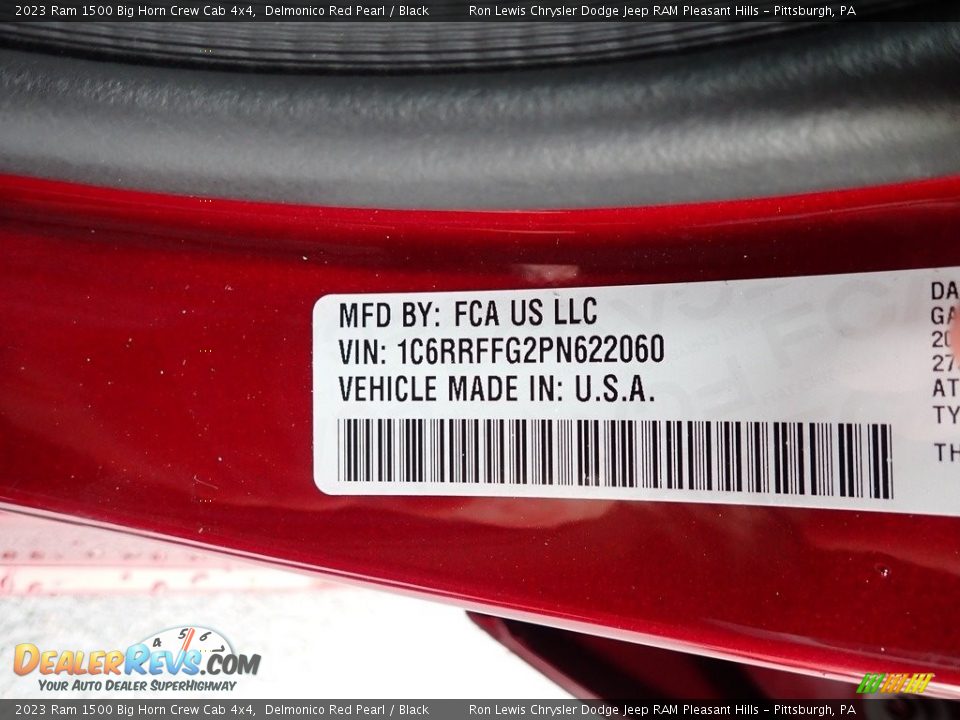 2023 Ram 1500 Big Horn Crew Cab 4x4 Delmonico Red Pearl / Black Photo #15
