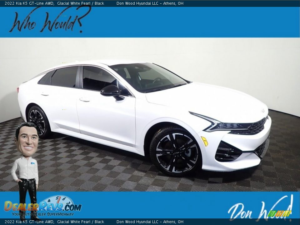 2022 Kia K5 GT-Line AWD Glacial White Pearl / Black Photo #1