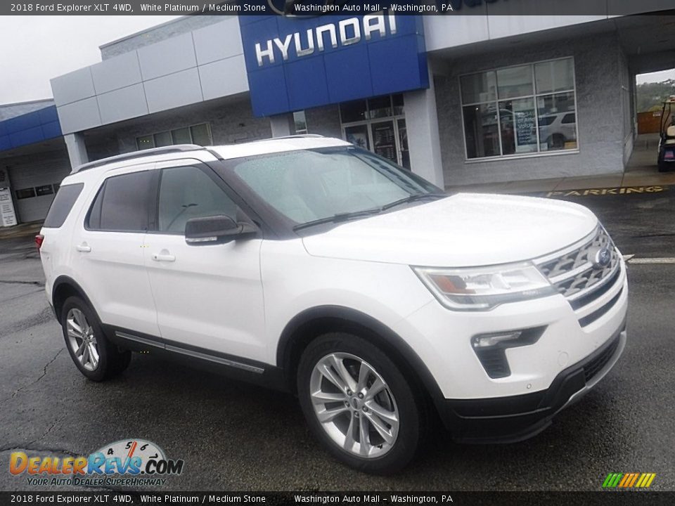 2018 Ford Explorer XLT 4WD White Platinum / Medium Stone Photo #1