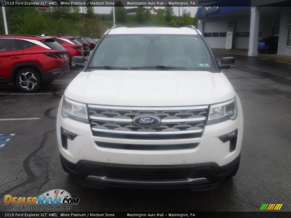 2018 Ford Explorer XLT 4WD White Platinum / Medium Stone Photo #4