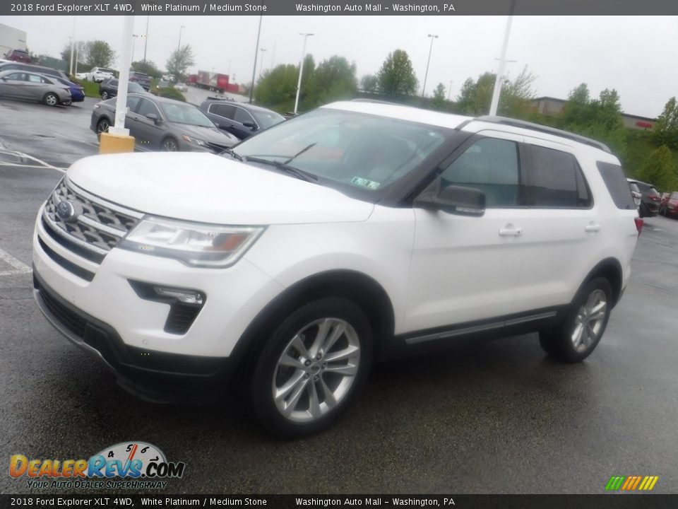 2018 Ford Explorer XLT 4WD White Platinum / Medium Stone Photo #6