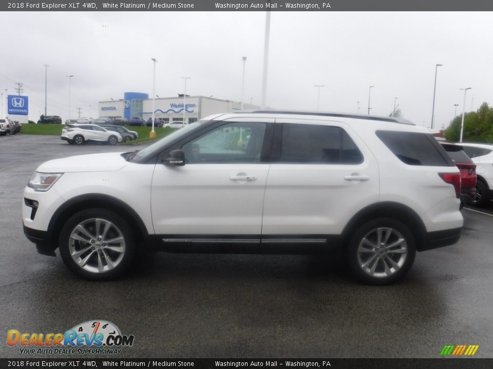 2018 Ford Explorer XLT 4WD White Platinum / Medium Stone Photo #7