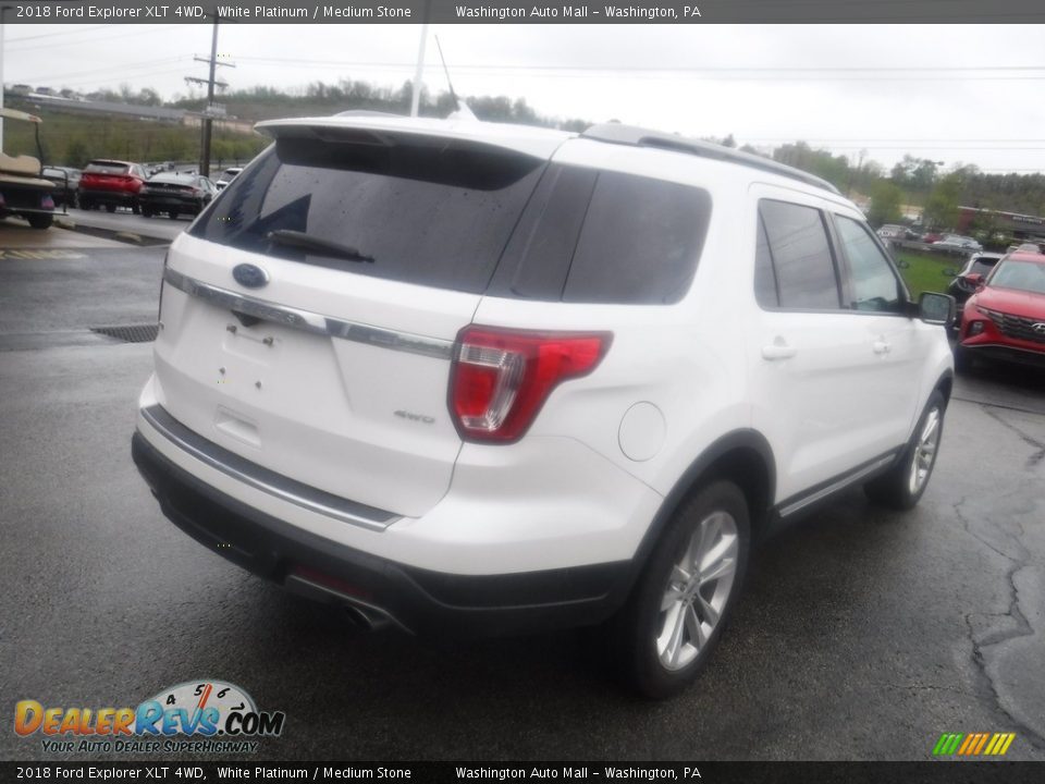 2018 Ford Explorer XLT 4WD White Platinum / Medium Stone Photo #10