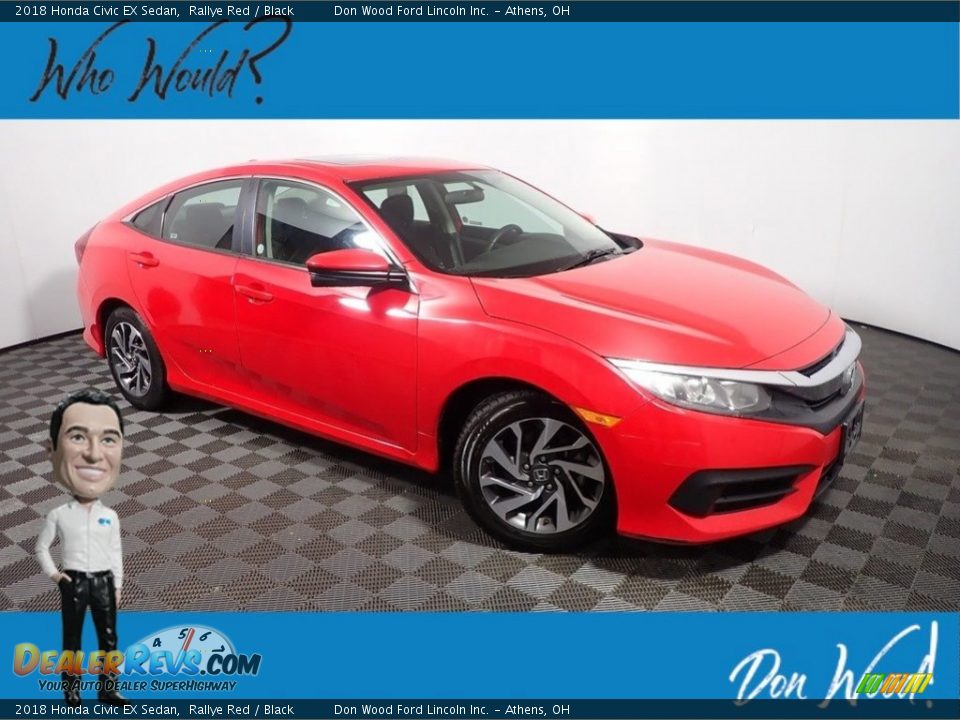 2018 Honda Civic EX Sedan Rallye Red / Black Photo #1