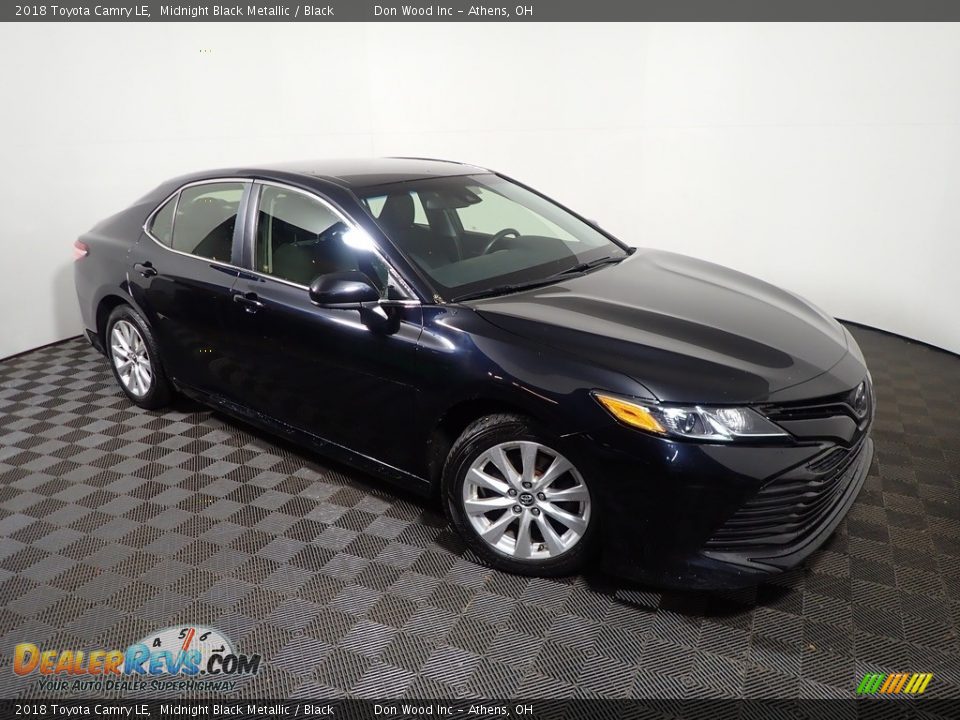2018 Toyota Camry LE Midnight Black Metallic / Black Photo #3
