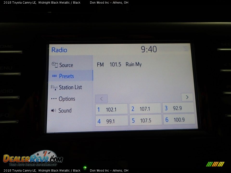 2018 Toyota Camry LE Midnight Black Metallic / Black Photo #22