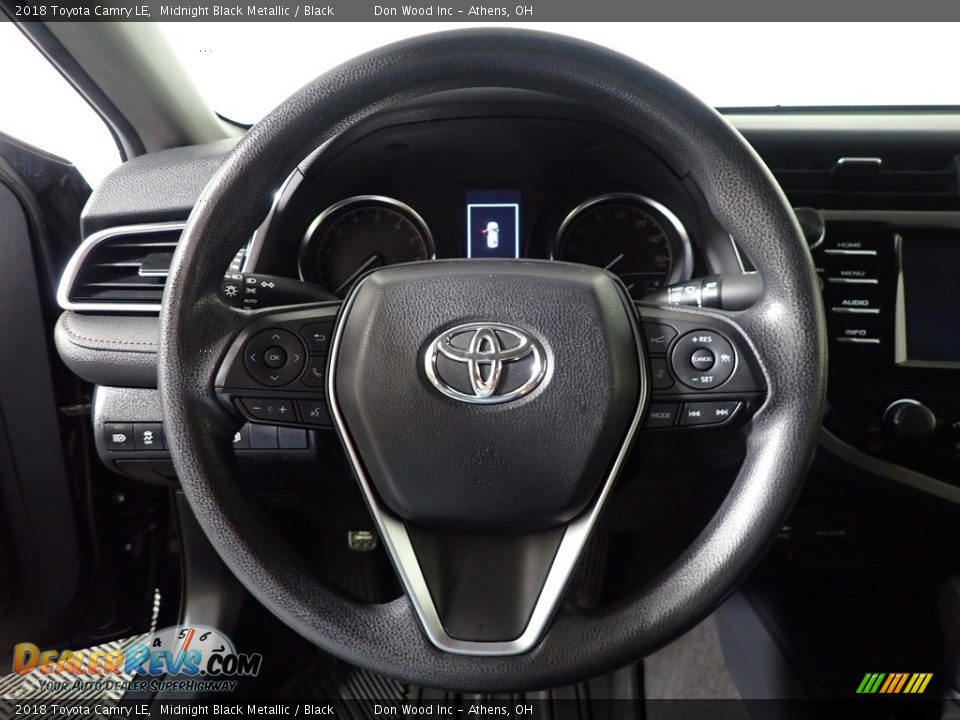 2018 Toyota Camry LE Midnight Black Metallic / Black Photo #23
