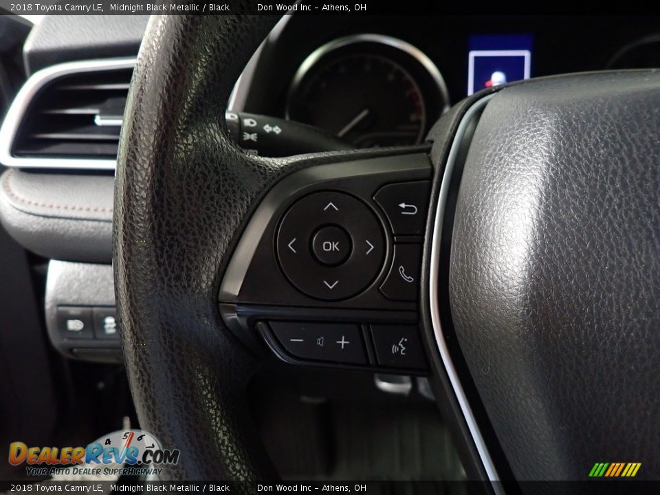 2018 Toyota Camry LE Midnight Black Metallic / Black Photo #25