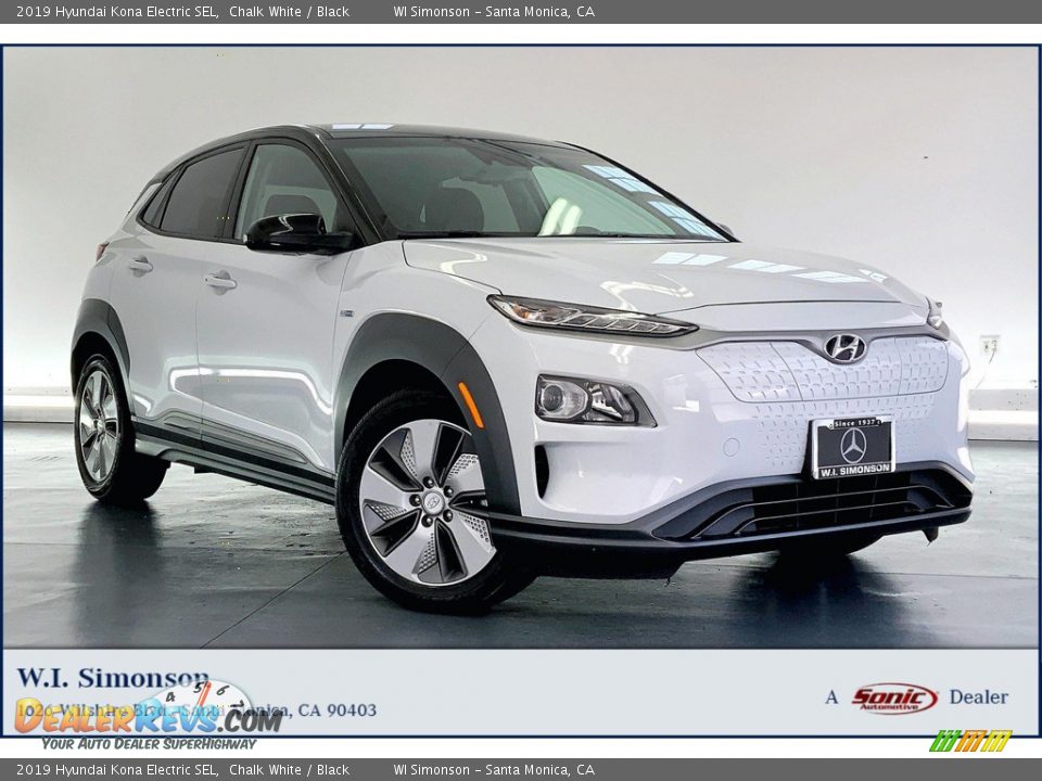 2019 Hyundai Kona Electric SEL Chalk White / Black Photo #1