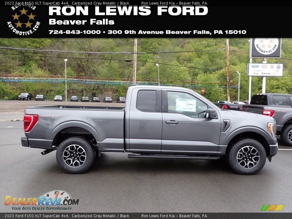 2023 Ford F150 XLT SuperCab 4x4 Carbonized Gray Metallic / Black Photo #1