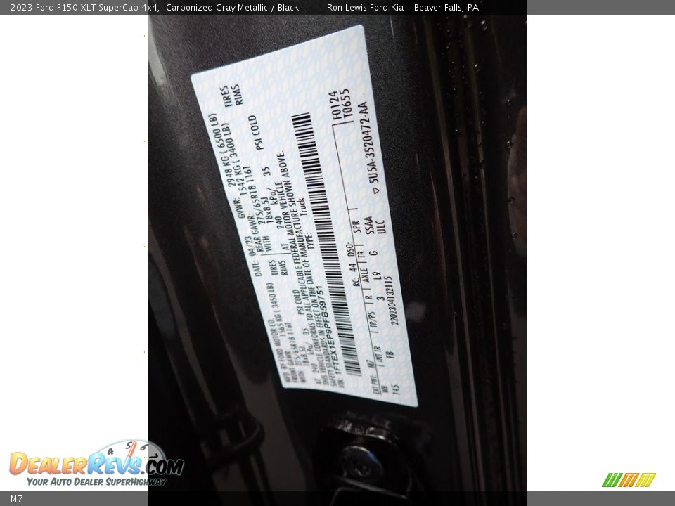 Ford Color Code M7 Carbonized Gray Metallic