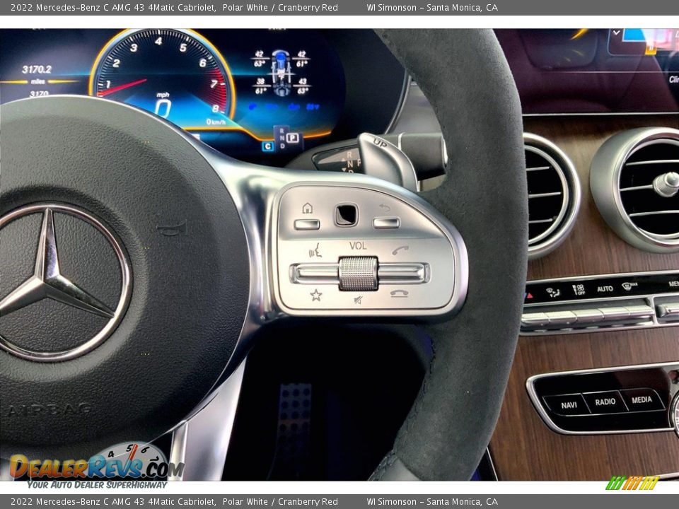 2022 Mercedes-Benz C AMG 43 4Matic Cabriolet Steering Wheel Photo #22